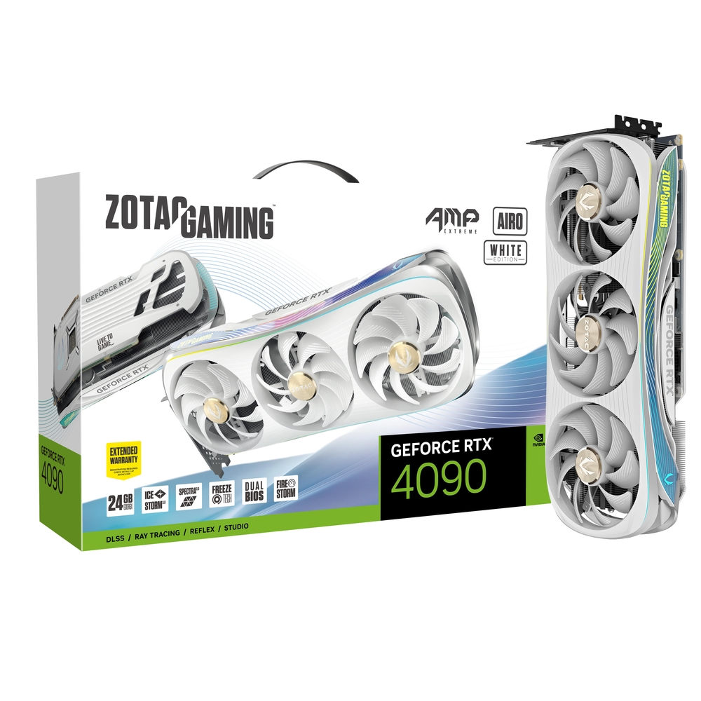 Imagen de PLACA DE VIDEO ZOTAC NVIDIA GEFORCE RTX 4090 AMP WHITE EXTREME 24GB GDDR6X