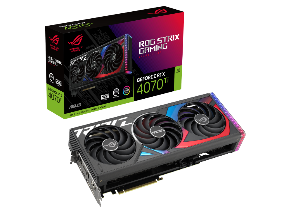 Imagen de PLACA DE VIDEO ASUS ROG STRIX NVIDIA GEFORCE RTX 4070TI 12GB GAMING GDDR6X