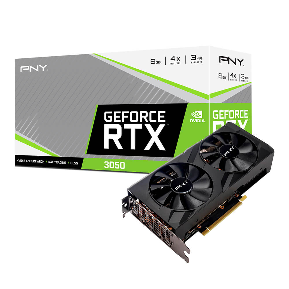 Imagen de PLACA DE VIDEO PNY NVIDIA GEFORCE RTX 3050 DUAL VERTO 4X MONITOR 8GB GDDR6