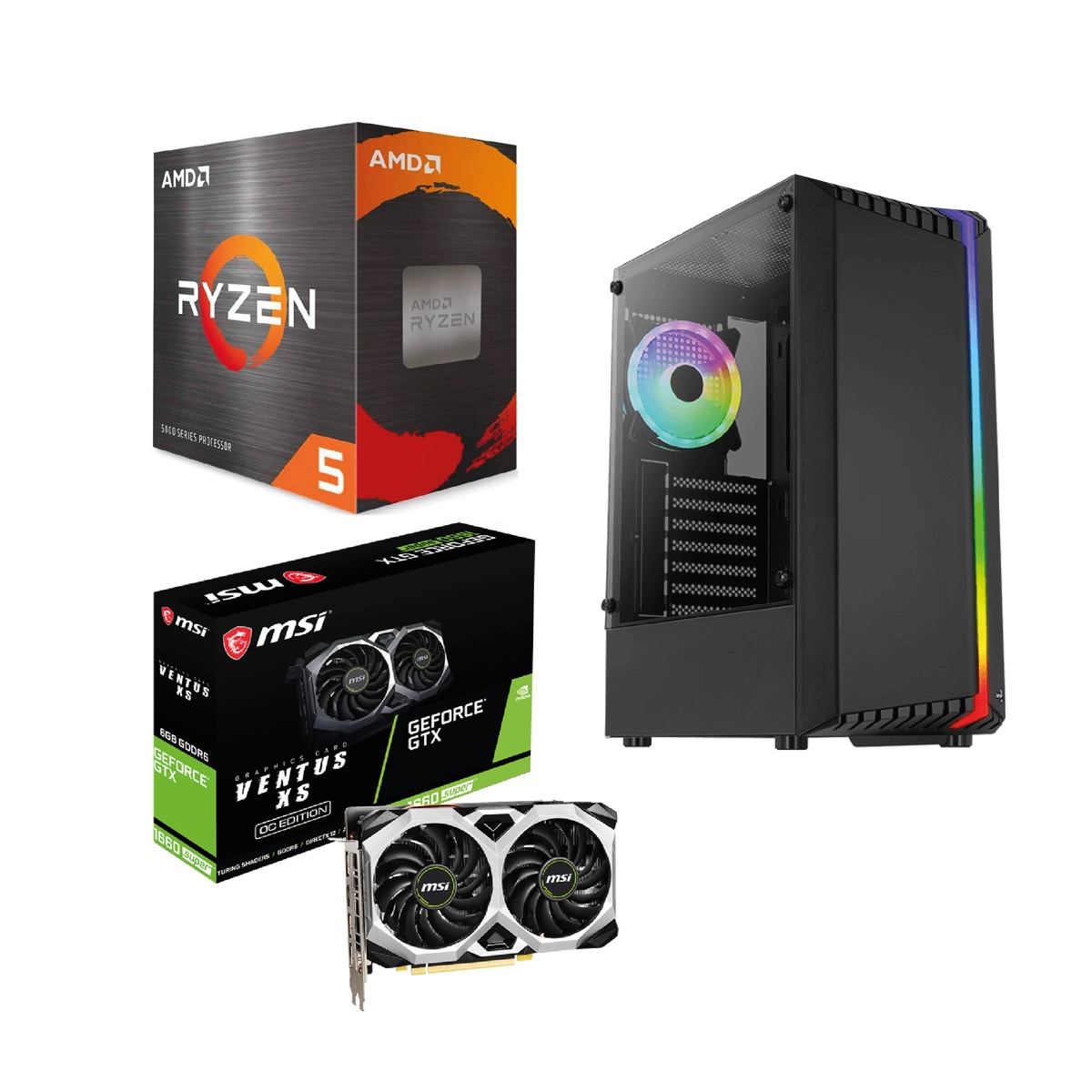 Imagen de Pc Gamer Amd Ryzen 5 5500 A520 16GB GTX 1660S SSD250GB HDD1TB