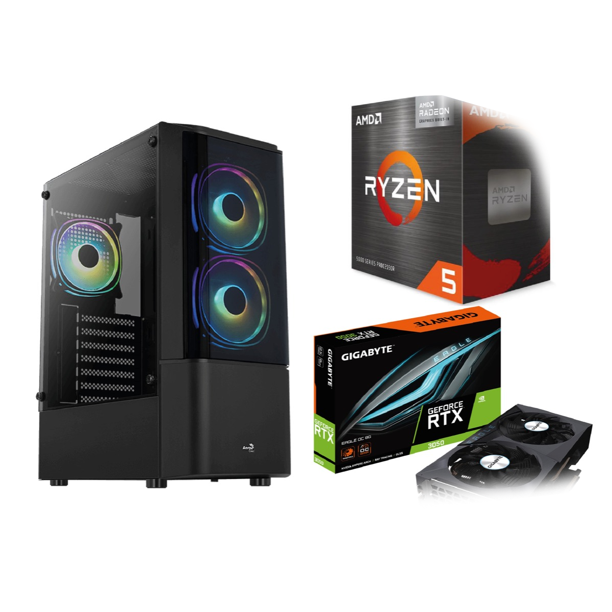 Imagen de Pc Gamer Amd Ryzen 5 5600 B550 16GB RTX 3050 SSD250GB HDD1TB