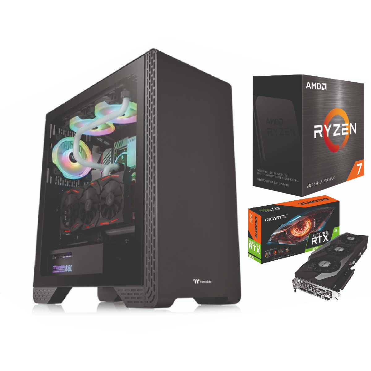 Imagen de Pc Gamer Amd Ryzen 7 5800X B550 16GB RTX 3080 SSD500GB HDD1TB