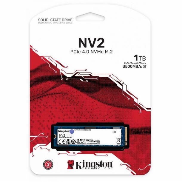 Imagen de HD SSD 1TB KINGSTON SNVS NV2 M.2 NVME GEN4 3500 MB/S