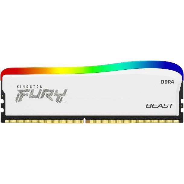 Imagen de MEMORIA 16GB DDR4 3600 KINGSTON FURY BEAST WHITE RGB