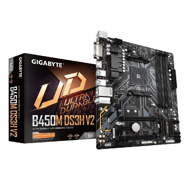 Imagen de MOTHER GIGABYTE B450M DS3H V2 SOPORTA AMD 5000