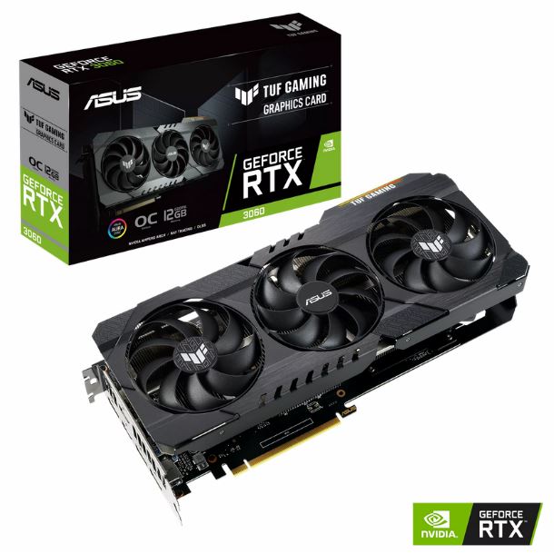 Imagen de VIDEO GEFORCE RTX 3060 12GB ASUS TUF GAMING V2 OC EDITION