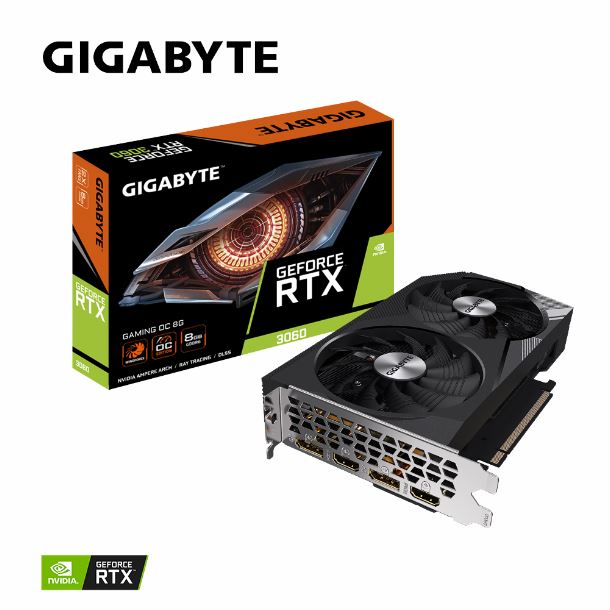 Imagen de VIDEO GEFORCE RTX 3060 8GB GIGABYTE GAMING OC