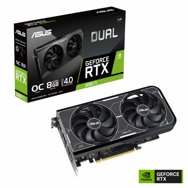 Imagen de VIDEO GEFORCE RTX 3060 TI 8GB ASUS DUAL OC EDITION