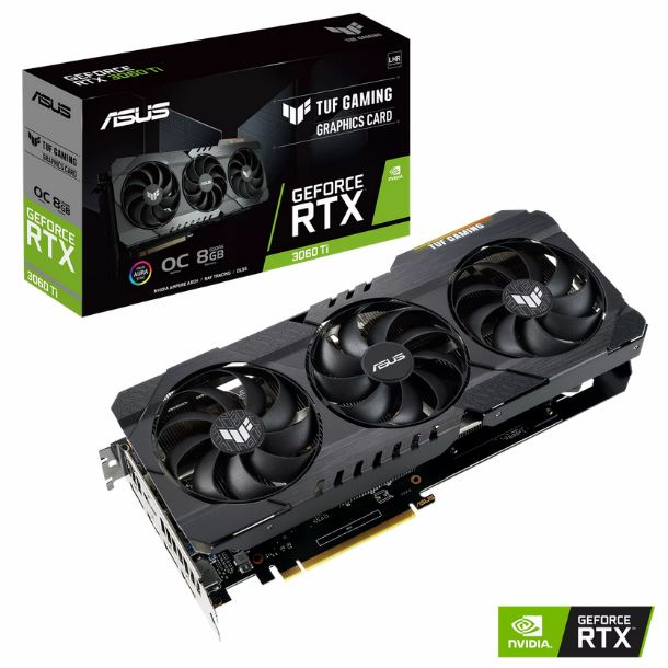 Imagen de VIDEO GEFORCE RTX 3060 TI 8GB ASUS TUF GAMING OC EDITION