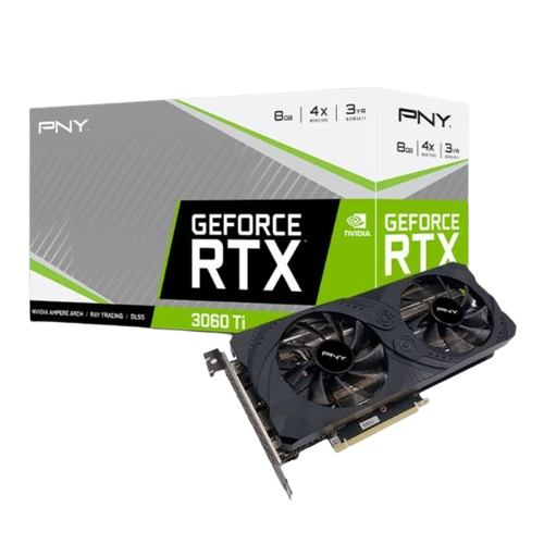 Imagen de VIDEO GEFORCE RTX 3060 TI 8GB PNY UPRISING DUAL LHR