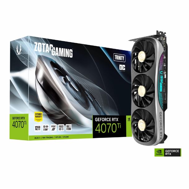 Imagen de VIDEO GEFORCE RTX 4070 TI 12GB ZOTAC TRINITY OC