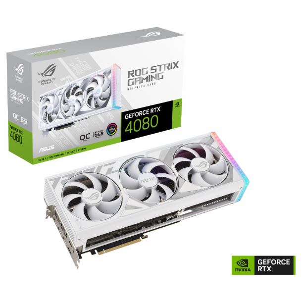 Imagen de VIDEO GEFORCE RTX 4080 16GB ASUS ROG STRIX GAMING WHITE OC